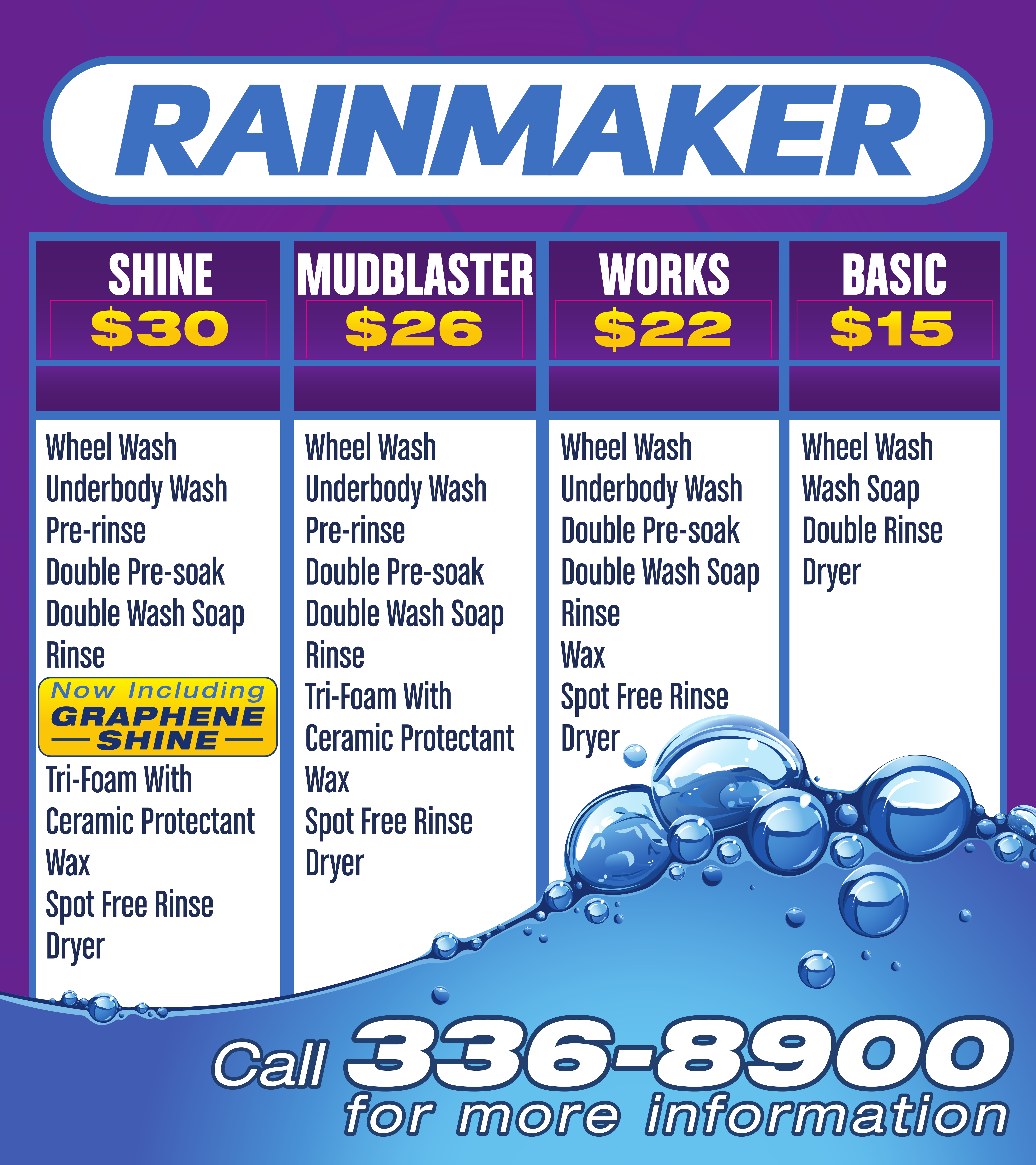 Menu of Prices and Services Map to locations